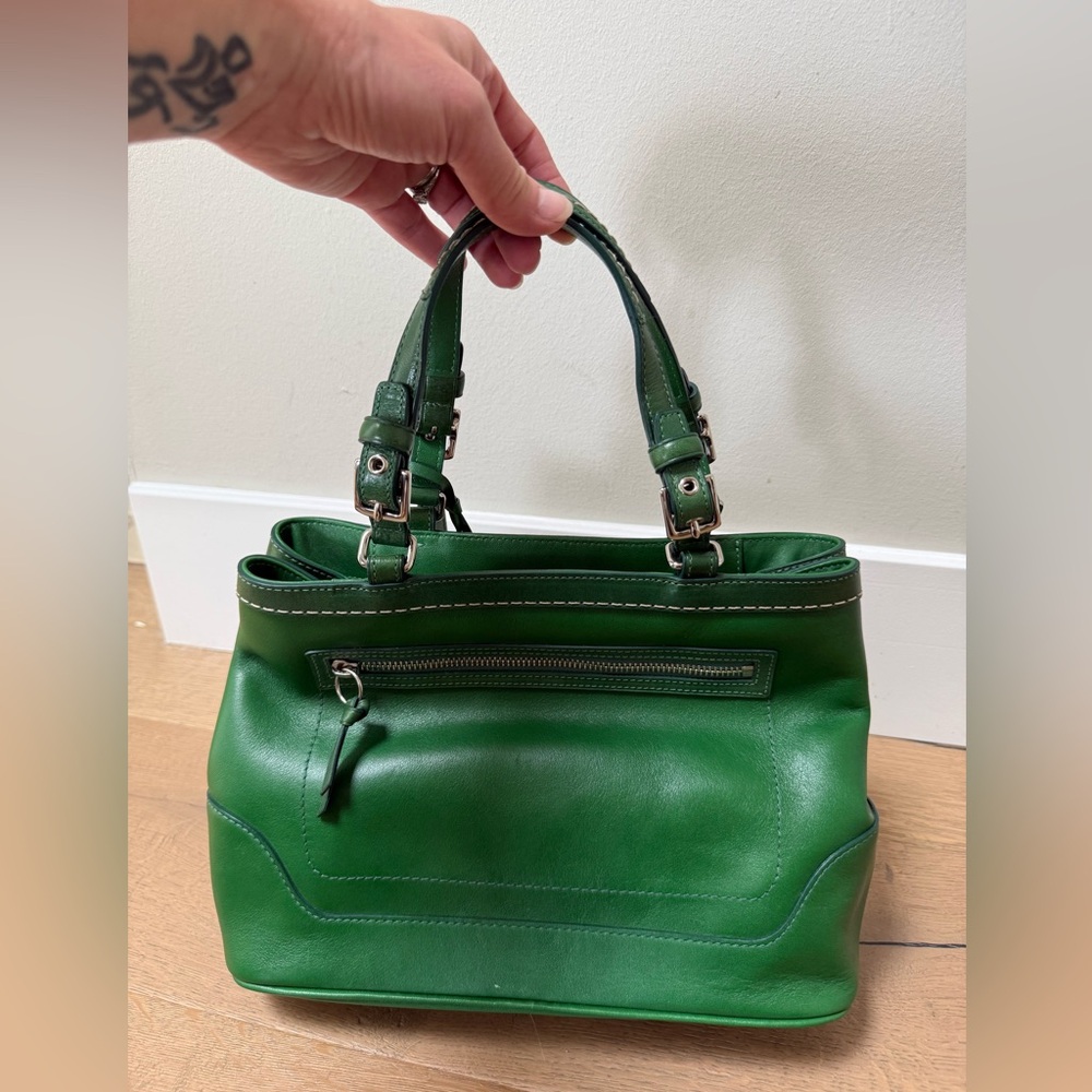 NWOT Vintage Coach Rare Green Hampton Carryall Satchel (E05S-7467) - Picture 13 of 16